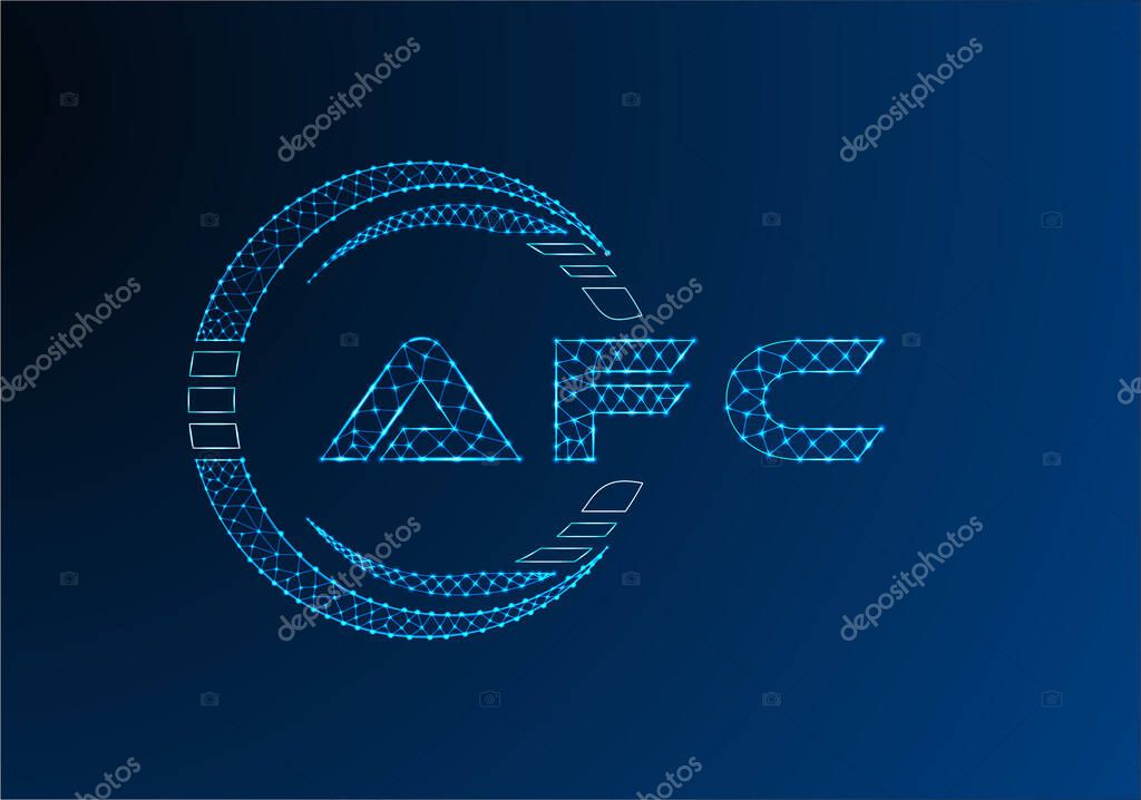 AFC low poly letter logo vector design. AFC lower poly logo design.