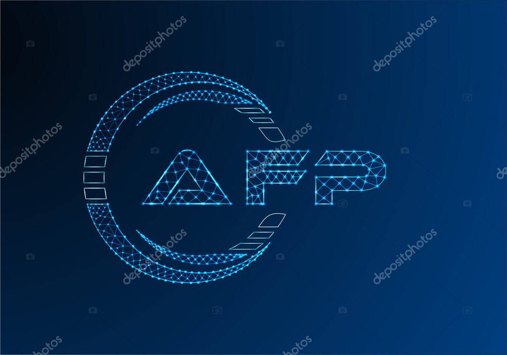 AFP low poly letter logo vector design. AFP lower poly logo design.