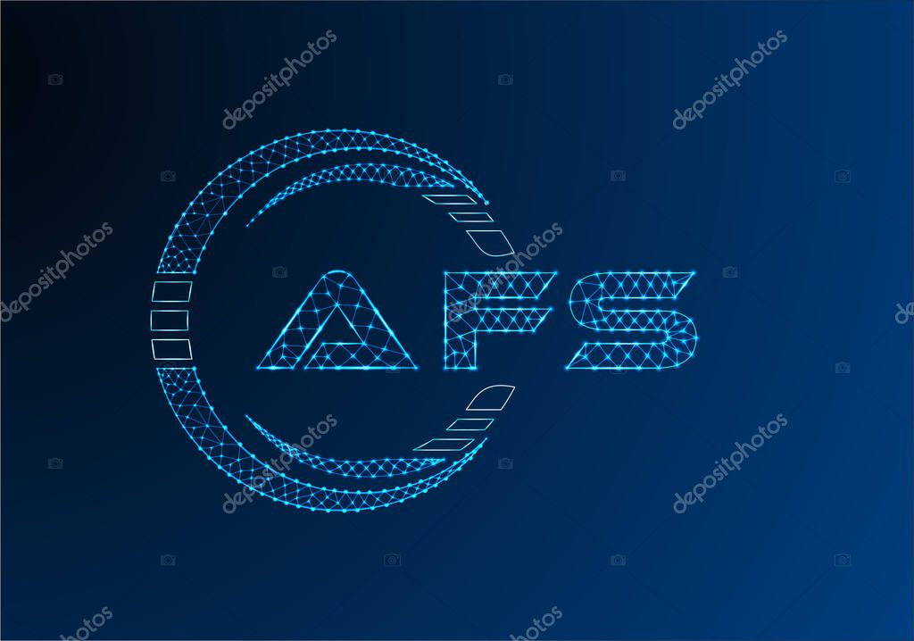 AFS low poly letter logo vector design. AFS lower poly logo design.