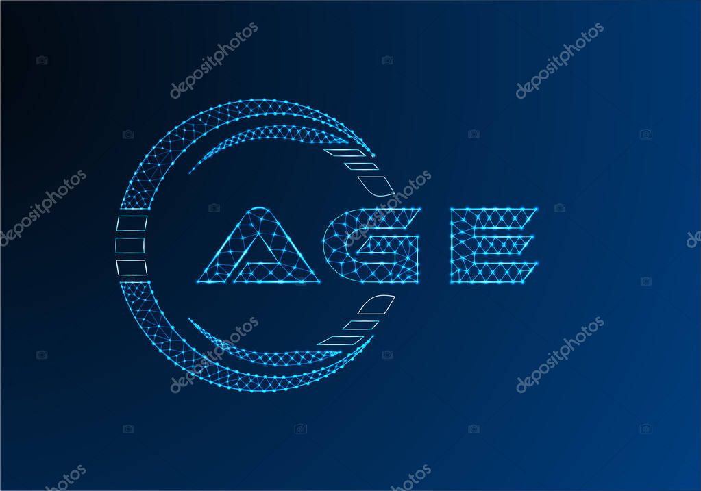 AGE low poly letter logo vector design. AGE lower poly logo design.