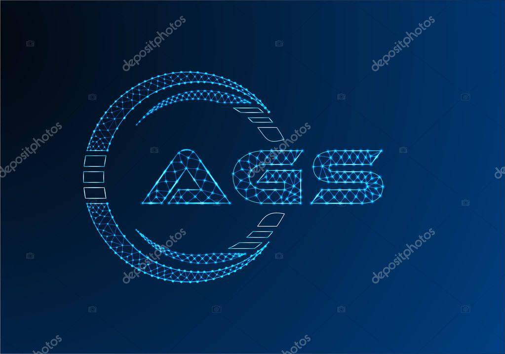 AGS low poly letter logo vector design. AGS lower poly logo design.