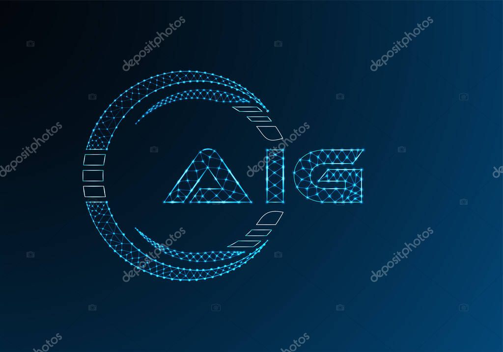 AIG low poly letter logo vector design. AIG lower poly logo design.