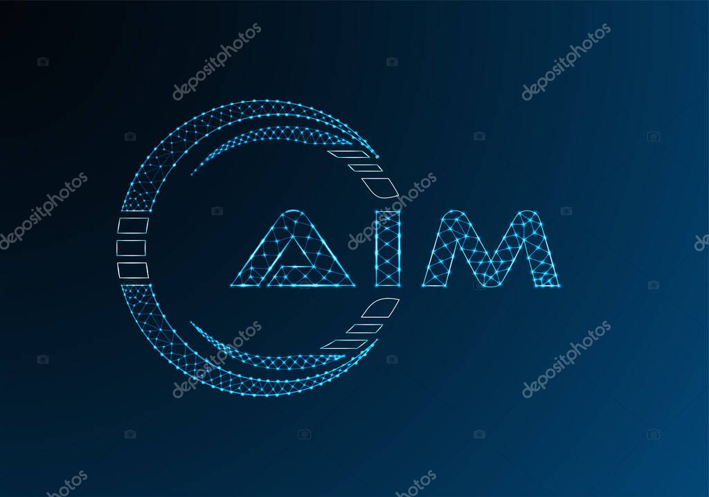 AIM low poly letter logo vector design. AIM lower poly logo design.