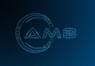AMB düşük poli harfli logo vektör tasarımı. AMB düşük poli logo tasarımı. 