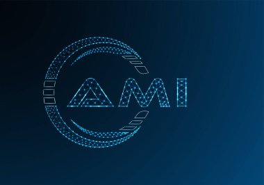 AMI düşük poli harfli logo vektör tasarımı. AMI düşük poli logo tasarımı. 