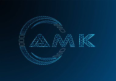 AMK düşük poli harfli logo vektör tasarımı. AMK düşük poli logo tasarımı. 