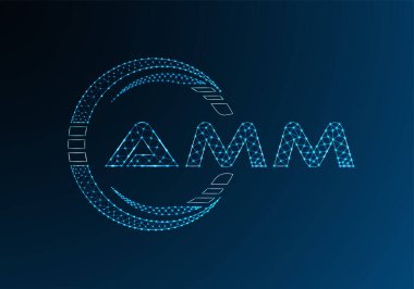AMM düşük poli harfli logo vektör tasarımı. AMM düşük poli logo tasarımı. 