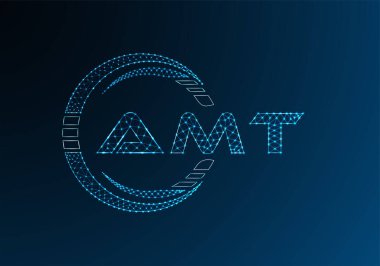 AMT düşük poli harfli logo vektör tasarımı. AMT düşük poli logo tasarımı. 