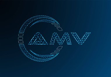 AMV düşük poli harfli logo vektör tasarımı. AMV düşük poli logo tasarımı. 