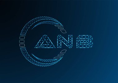 ANB düşük poli harfli logo vektör tasarımı. ANB düşük poli logo tasarımı. 