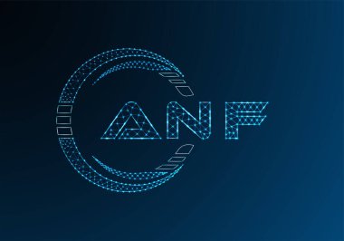 ANF düşük poli harfli logo vektör tasarımı. ANF düşük poli logo tasarımı. 