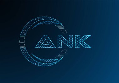 ANK düşük poli harfli logo vektör tasarımı. ANK düşük poli logo tasarımı. 