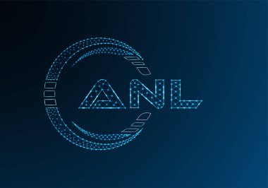 ANL düşük poli harfli logo vektör tasarımı. ANL düşük poli logo tasarımı. 