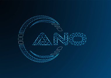 ANO düşük poli harfli logo vektör tasarımı. ANO düşük poli logo tasarımı. 