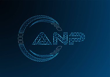 ANP düşük poli harfli logo vektör tasarımı. ANP düşük poli logo tasarımı. 