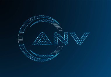 ANV düşük poli harfli logo vektör tasarımı. ANV düşük poli logo tasarımı. 