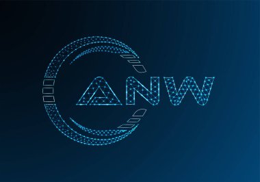 ANW düşük poli harfli logo vektör tasarımı. ANW düşük poli logo tasarımı. 