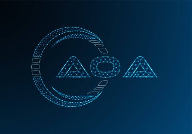 AOA düşük poli harfli logo vektör tasarımı. AOA düşük poli logo tasarımı. 