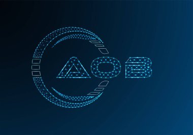 AOB düşük poli harfli logo vektör tasarımı. AOB düşük poli logo tasarımı. 