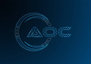 AOC düşük poli harfli logo vektör tasarımı. AOC düşük poli logo tasarımı. 