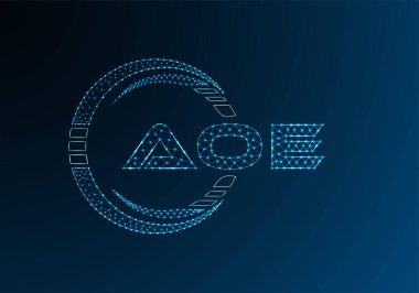AOE düşük poli harfli logo vektör tasarımı. AOE düşük poli logo tasarımı. 
