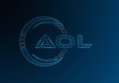 AOL düşük poli harfli logo vektör tasarımı. AOL düşük poli logo tasarımı. 