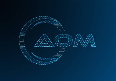 AOM düşük poli harfli logo vektör tasarımı. AOM düşük poli logo tasarımı. 