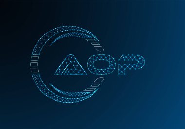 AOP düşük poli harfli logo vektör tasarımı. AOP düşük poli logo tasarımı. 