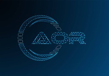 AOR düşük poli harfli logo vektör tasarımı. AOR düşük poli logo tasarımı. 