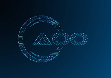 AOO düşük poli harfli logo vektör tasarımı. AOO düşük poli logo tasarımı. 