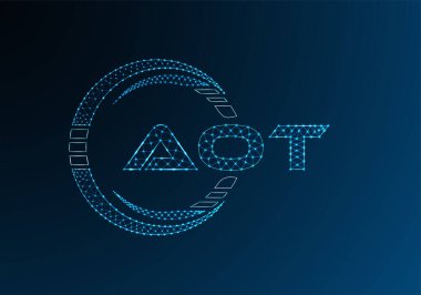 AOT düşük poli harfli logo vektör tasarımı. AOT alt poli logo tasarımı. 
