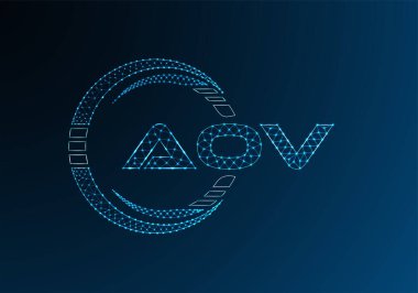 AOV düşük poli harfli logo vektör tasarımı. AOV düşük poli logo tasarımı. 