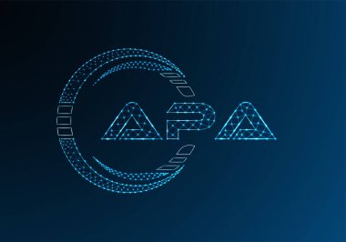 APA düşük poli harfli logo vektör tasarımı. APA düşük poli logo tasarımı. 