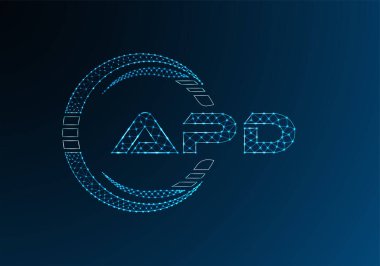 APD düşük poli harfli logo vektör tasarımı. APD düşük poli logo tasarımı. 