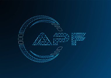 APF düşük poli harfli logo vektör tasarımı. APF düşük poli logo tasarımı. 