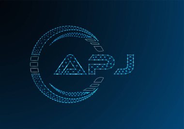 APJ düşük poli harfli logo vektör tasarımı. APJ düşük poli logo tasarımı. 