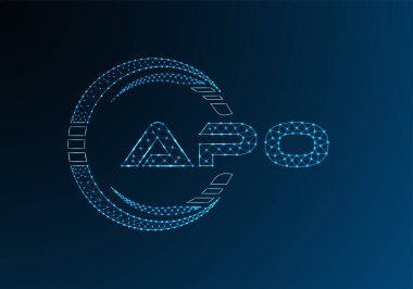 APO düşük poli harfli logo vektör tasarımı. APO düşük poli logo tasarımı. 