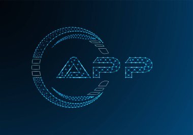 APP düşük poli harfli logo vektör tasarımı. APP düşük poli logo tasarımı. 