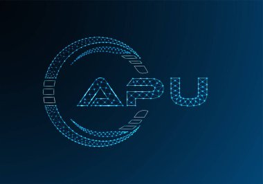 APU düşük poli harfli logo vektör tasarımı. APU düşük poli logo tasarımı. 