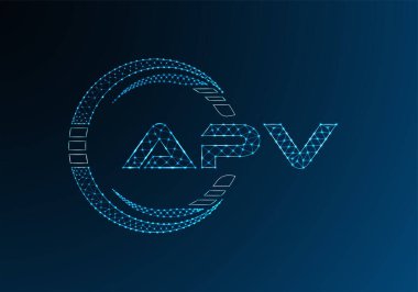 APV düşük poli harfli logo vektör tasarımı. APV düşük poli logo tasarımı. 