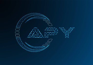 APY düşük poli harfli logo vektör tasarımı. APY düşük poli logo tasarımı. 