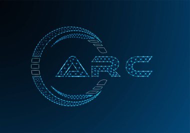 ARC düşük poli harfli logo vektör tasarımı. ARC düşük poli logo tasarımı. 