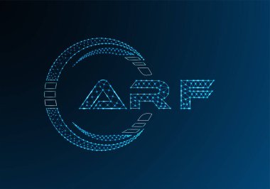 ARF düşük poli harfli logo vektör tasarımı. ARF düşük poli logo tasarımı. 