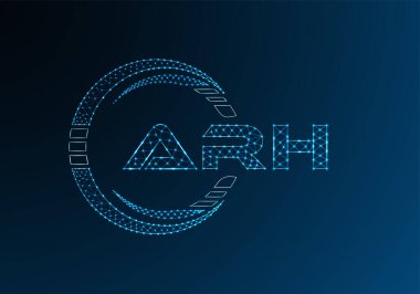 ARH düşük poli harfli logo vektör tasarımı. ARH düşük poli logo tasarımı. 