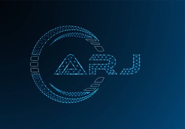 ARJ düşük poli harfli logo vektör tasarımı. ARJ düşük poli logo tasarımı. 