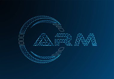 ARM düşük poli harfli logo vektör tasarımı. ARM düşük poli logo tasarımı. 