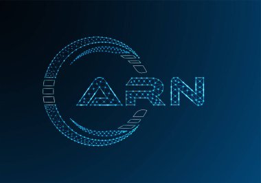 ARN düşük poli harfli logo vektör tasarımı. ARN düşük poli logo tasarımı. 