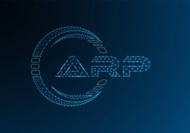ARP düşük poli harfli logo vektör tasarımı. ARP düşük poli logo tasarımı. 