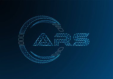 ARS düşük poli harfli logo vektör tasarımı. ARS düşük poli logo tasarımı. 