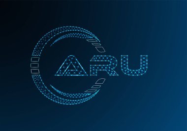 ARU düşük poli harfli logo vektör tasarımı. ARU düşük poli logo tasarımı. 